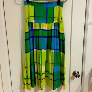 VTG Bright Plaid Midi Skirt